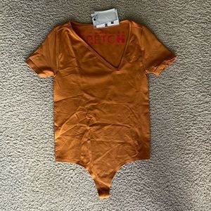 Simon Miller stretch Juri burnt orange bodysuit size m/l